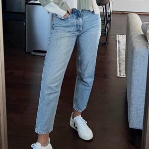 MANGO High-Waist Mom Light Blue Women’s Jeans